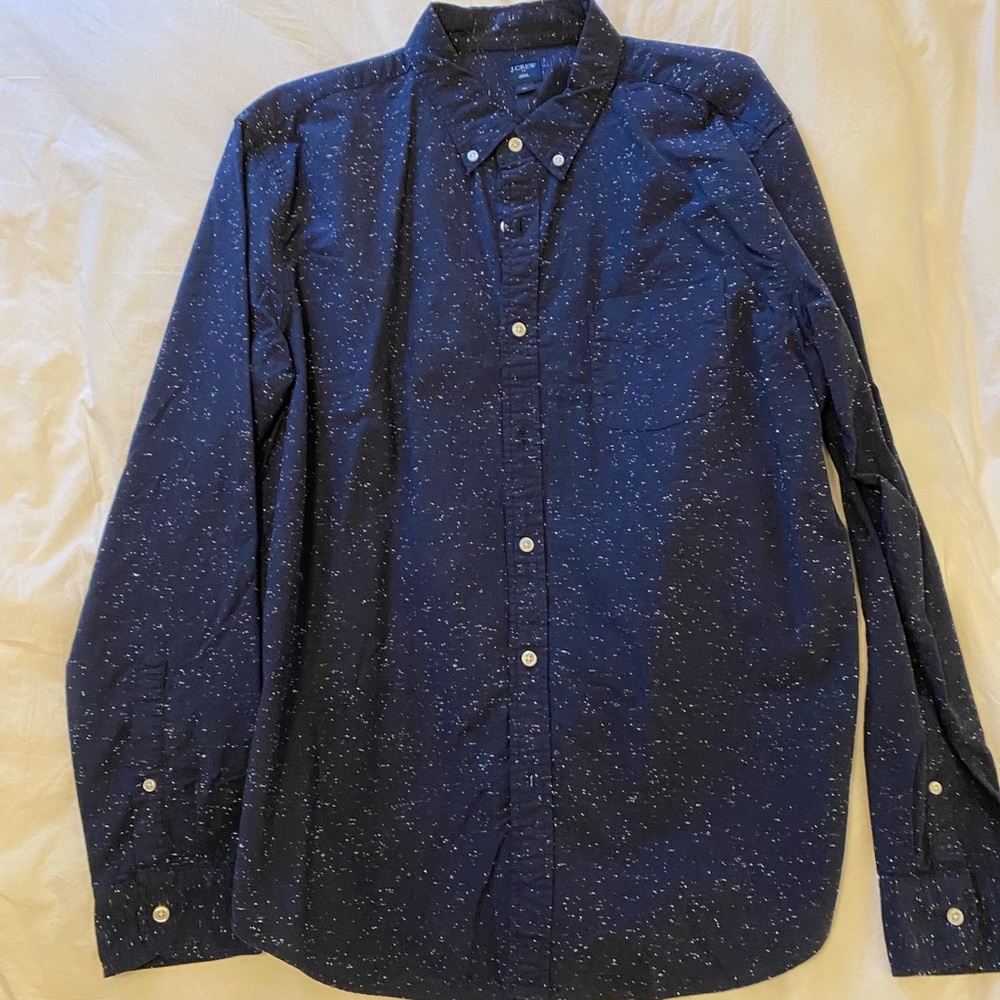 J Crew Factory Up Shirt - Navy with White Speckles - Never Worn